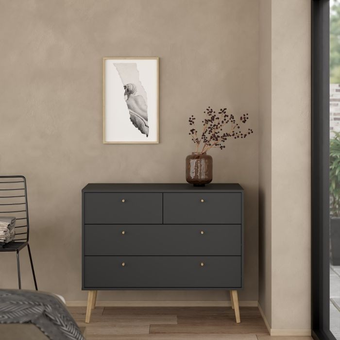 Darlaston Chest 2 + 2 Drawers Dark Grey | Chest of Drawers | Drawers 