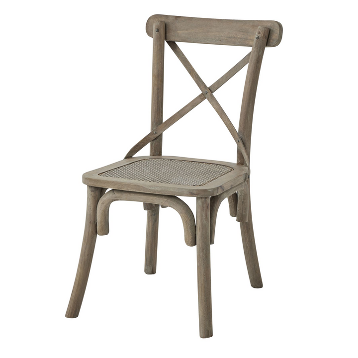 Newport Collection Cross Back Chair With Rush Seat | Dining Chair | Wooden Dining Chair