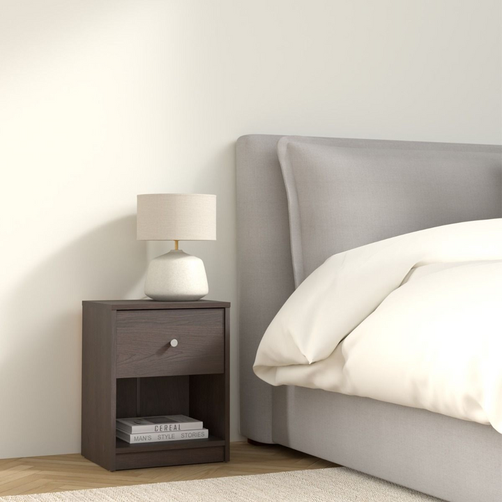 Shenley Bedside 1 Drawer in Coffee | Bedside Cabinet | Bedside Cabinets | Bedroom Cabinet