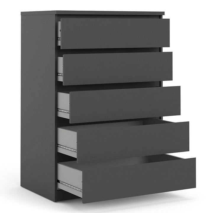 Brook Chest of 5 Drawers in Black Matt | Chest of Drawers | Drawers 