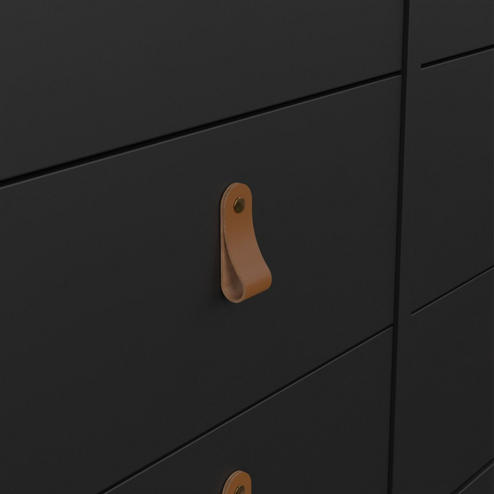 Droitwich Double Dresser 4+4 Drawers in Matt Black | Chest of Drawers | Drawers 