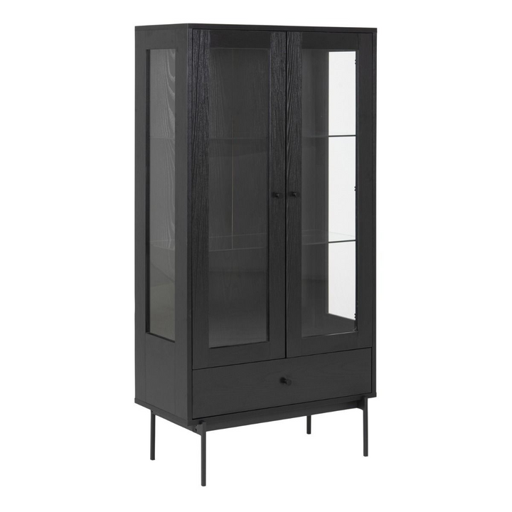 Bulwell 2 Door Display Cabinet in Black | Dining Cabinet | Dining Cabinets