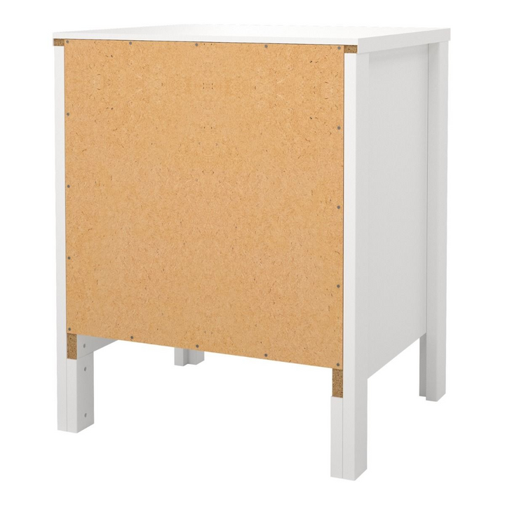 Bournville Bedside Table 2 Drawers in White | Bedside Cabinet | Bedside Cabinets | Bedroom Cabinet