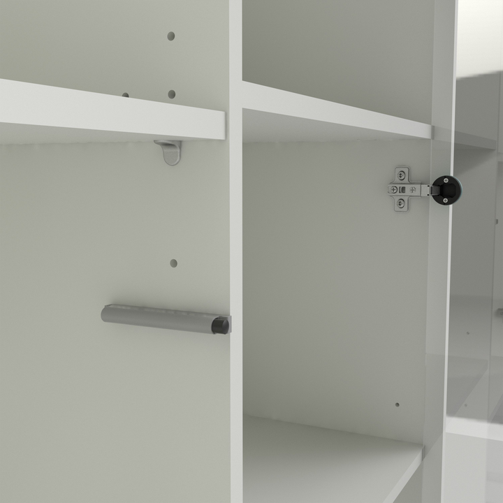 Rutherglen China Cabinet 1 Door 1 Glass Door 2 Drawers in Grey and White | Dining Cabinet | Dining Cabinets