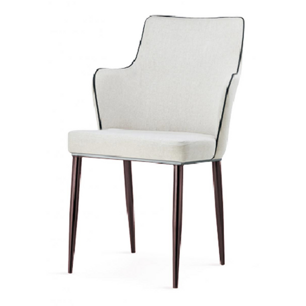 Yeovil PU Chairs White with Black Edge (Pack of 2) | Dining Chair