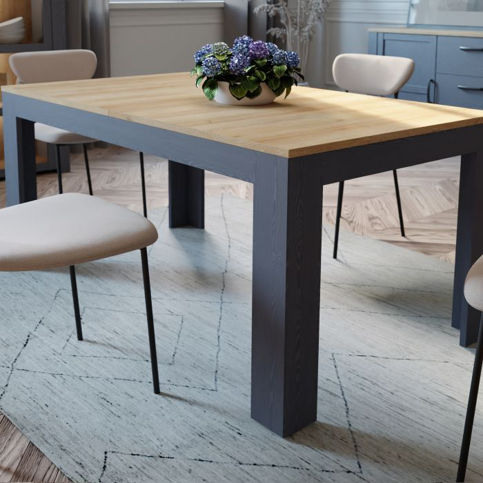 Hitchin Extending Dining Table 160-207cm in Riviera Oak/Navy | Dining Table