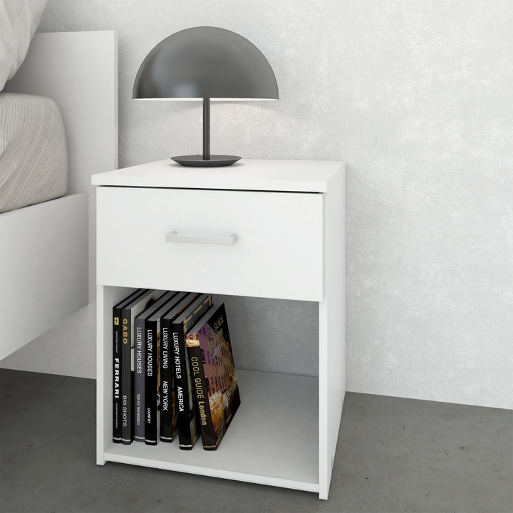 Longton Bedside 1 Drawer in White | Bedside Cabinet | Bedside Cabinets | Bedroom Cabinet