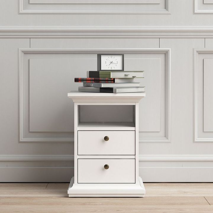 Solihull Bedside 2 Drawers in White | Bedside Cabinet | Bedside Cabinets | Bedroom Cabinet