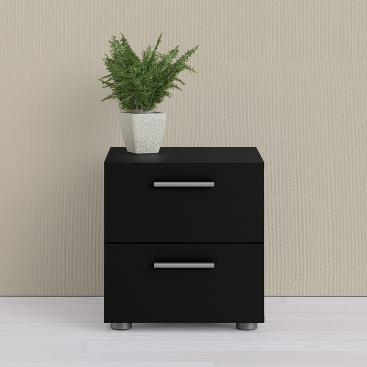 Ende Bedside 2 Drawers in Black | Bedside Cabinet | Bedside Cabinets | Bedroom Cabinet