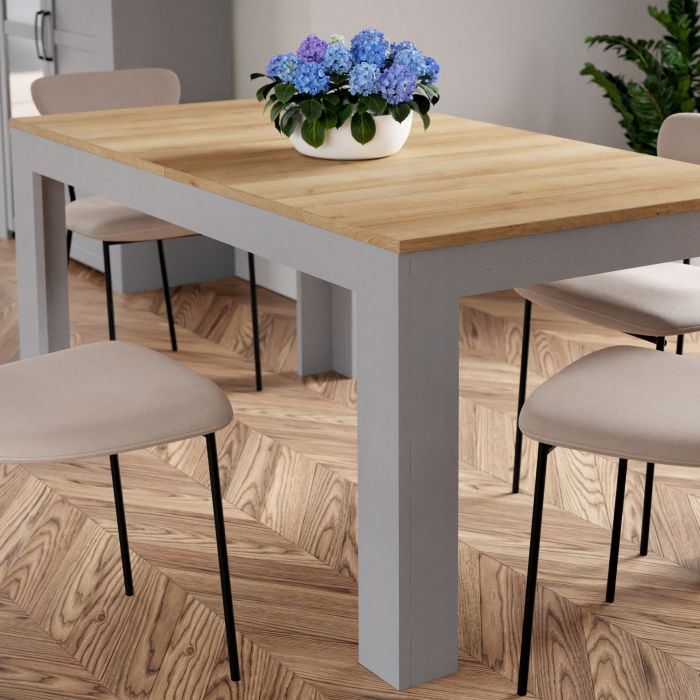 Hitchin Extending Dining Table 160-207cm in Riviera Oak/Grey Oak | Dining Table