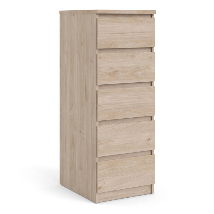 Brook Narrow Chest of 5 Drawers in Jackson Hickory Oak | Chest of Drawers | Drawers 