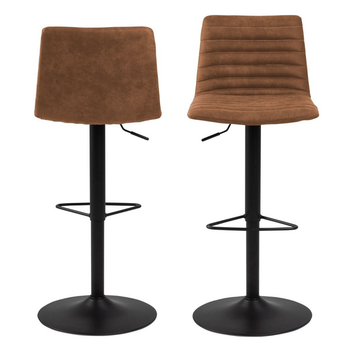 Kenton Bar Stool with Brown Fabric in Set of 2 | Bar Stools | Counter Stools | Bar & Counter Stools