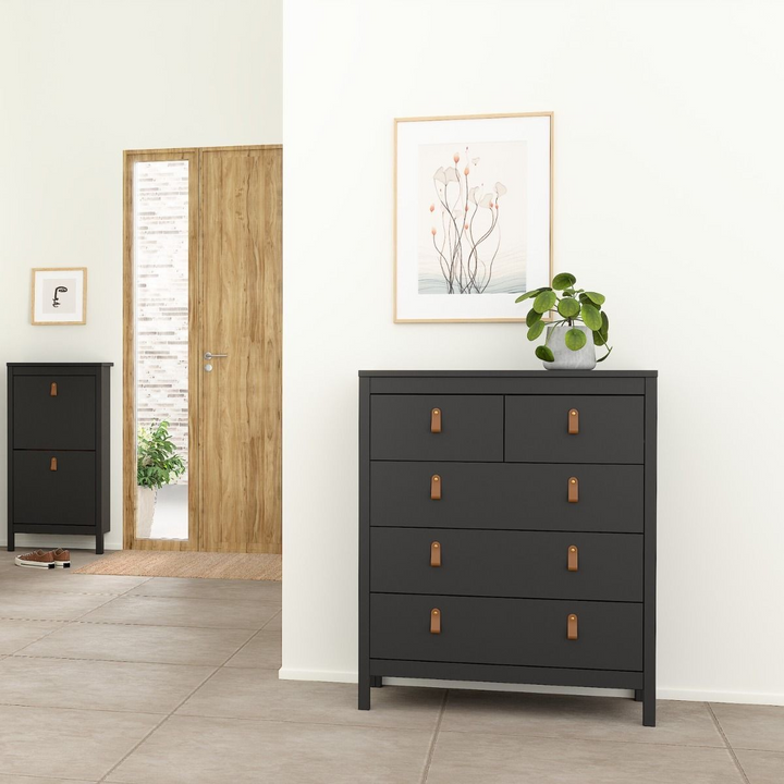 Droitwich Chest 3+2 Drawers in Matt Black | Chest of Drawers | Drawers 