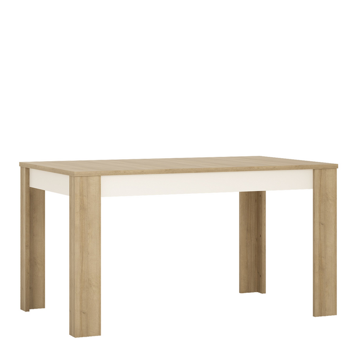 Pinner Medium Extending Dining Table 140-180cm in Riviera Oak/White High Gloss | Dining Table