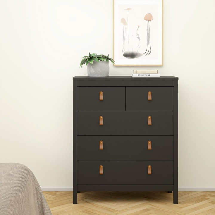 Droitwich Chest 3+2 Drawers in Matt Black | Chest of Drawers | Drawers 