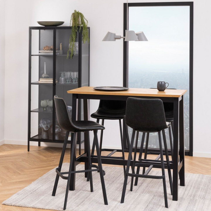Carshalton Tall 2 Door Display Cabinet in Matt Black | Dining Cabinet | Dining Cabinets
