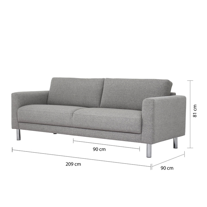 Stroud 3-Seater Sofa in Nova Light Grey | Three Seater Sofa | Sofa