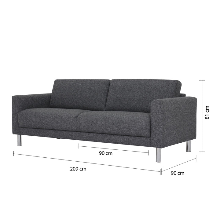 Stroud 3-Seater Sofa in Nova Anthracite | Three Seater Sofa | Sofa