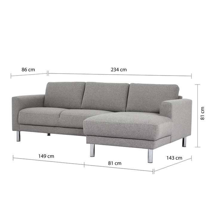 Stroud Chaiselongue Sofa (RH) in Nova Light Grey | Chaise longue Sofa | Sofa