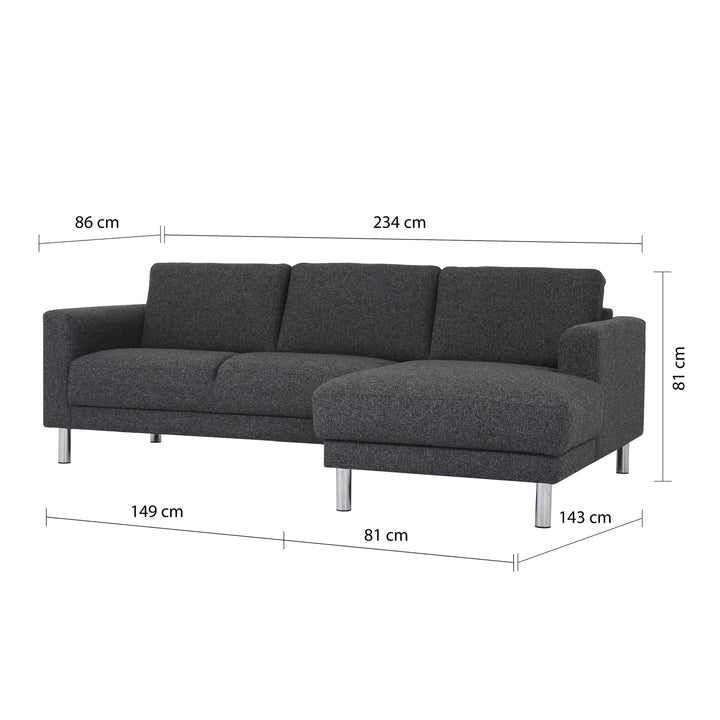 Stroud Chaiselongue Sofa (RH) in Nova Anthracite | Chaise longue Sofa | Sofa