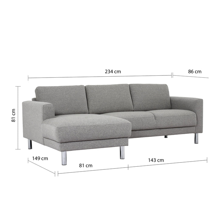 Stroud Chaiselongue Sofa (LH) in Nova Light Grey | Chaise longue Sofa | Sofa