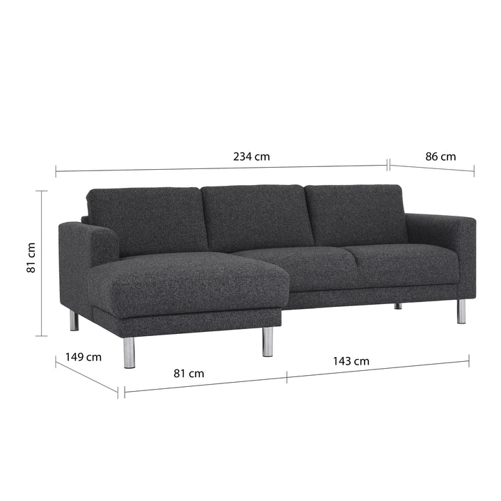 Stroud Chaiselongue Sofa (LH) in Nova Anthracite | Chaise longue Sofa | Sofa