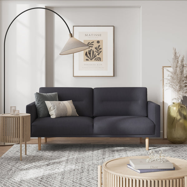 Woolwich 2.5 Seater Sofa - Anthracite, Oak Legs