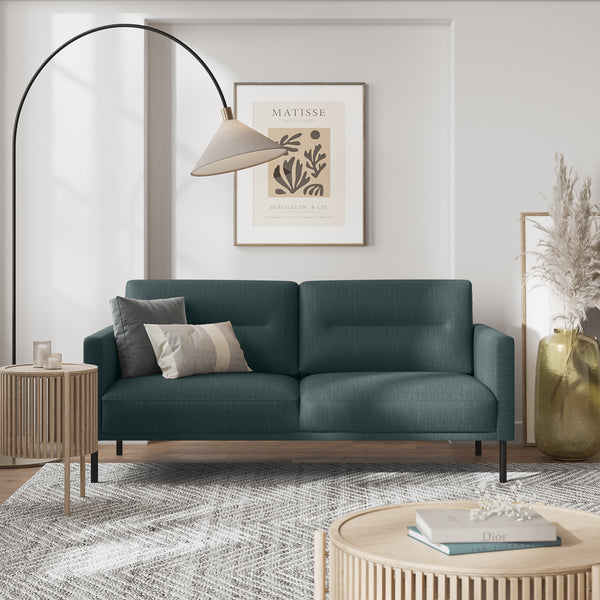 Woolwich 2.5 Seater Sofa - Dark Green, Black Legs | Two Point Five Seater Sofa | Sofa