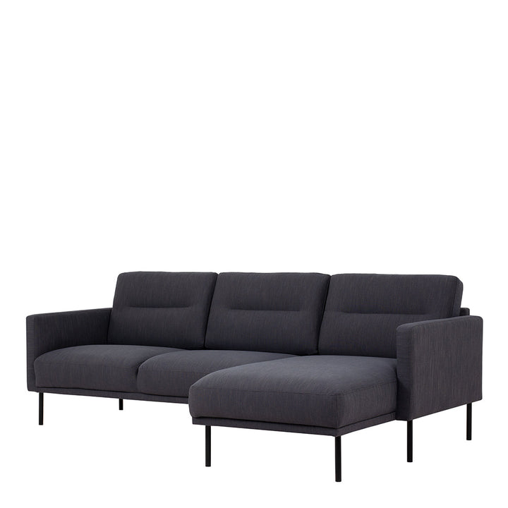Woolwich Chaiselongue Sofa (RH) - Anthracite , Black Legs | Chaise longue Sofa | Sofa