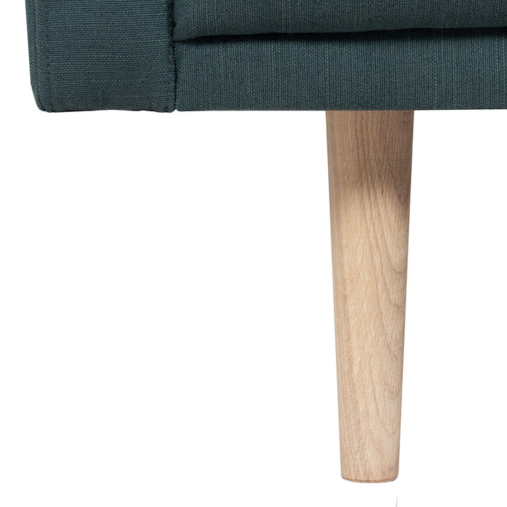 Woolwich Chaiselongue Sofa (RH) - Dark Green, Oak Legs | Chaise longue Sofa | Sofa