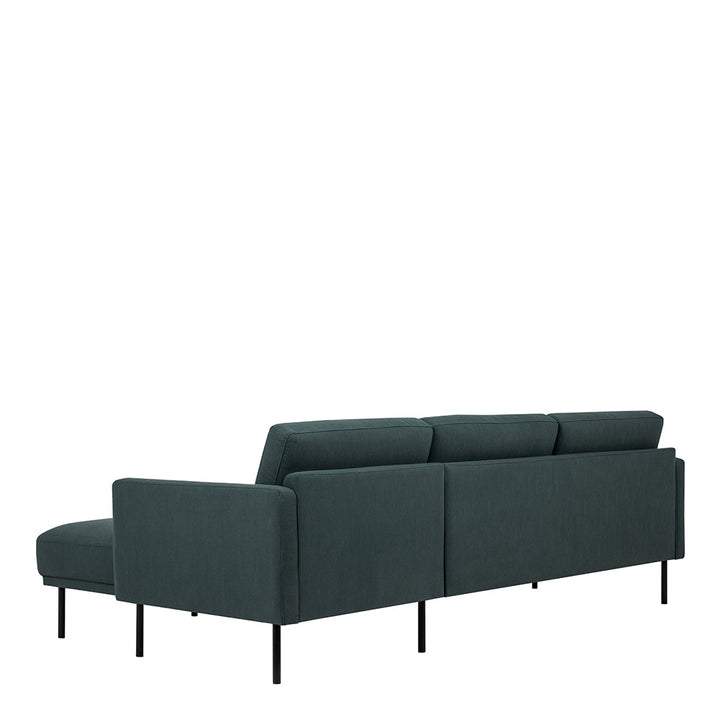 Woolwich Chaiselongue Sofa (RH) - Dark Green, Black Legs | Chaise longue Sofa | Sofa