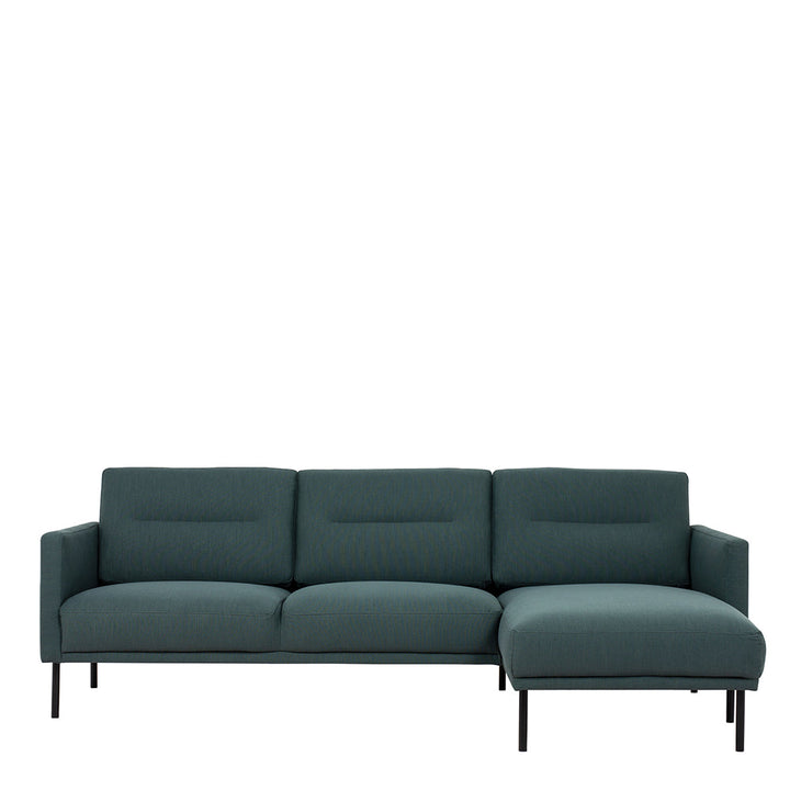 Woolwich Chaiselongue Sofa (RH) - Dark Green, Black Legs | Chaise longue Sofa | Sofa
