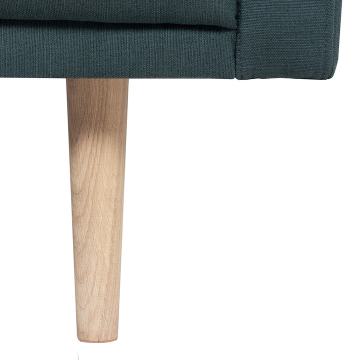 Woolwich Chaiselongue Sofa  (LH) - Dark Green, Oak Legs | Chaise longue Sofa | Sofa